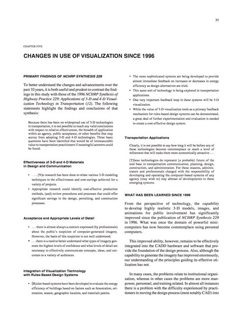 Chapter Five Changes In Use Of Visualization Since 1996
