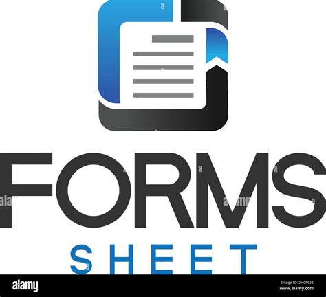 Modern Colorful Forms Sheet Digital Logo Design Stock Vector Image