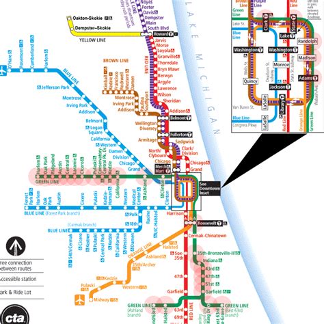Green Line Map Chicago Cta L Train