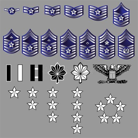 Us Air Force Rank Insignia Fabric Texture Stock Vector Illustration