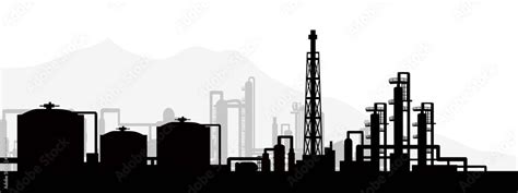 Oil And Gas Refinery Vector Stock Vector Adobe Stock