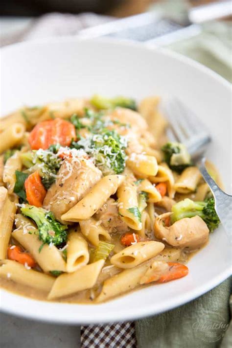 Homemade creamy chicken noodle soup recipe. One-Pot Creamy Chicken Pasta • The Healthy Foodie