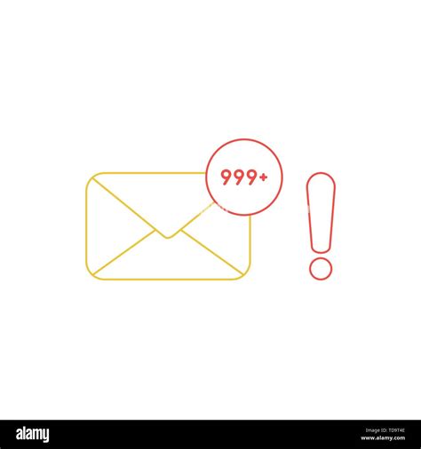 Vector Icon Concept Of Closed Envelope Email And Lot Of Junk Spam Emails With Exclamation Mark