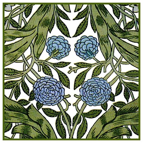 William Morris African Marigold Flower Detail Design Counted Cross Sti