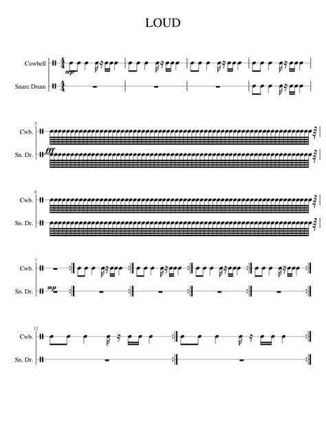 Loud Sheet Music For Percussion Download Free In Pdf Or Midi