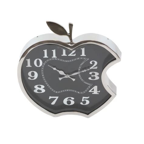 Large Majestic Apple Wall Clock Stainless Steel