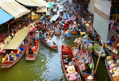 Thailand Floating Market Damnoen Saduak Near Bangkok Bangkok Thailand