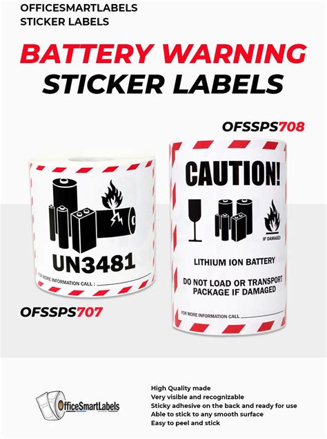 300 Labels Un3481 Lithium Ion Battery Stickers For