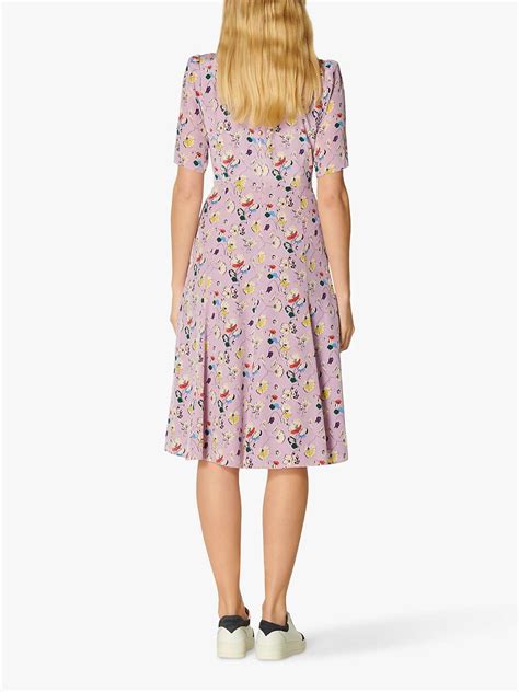 L K Bennett Montana Floral Print Silk Dress Heather At John Lewis And Partners