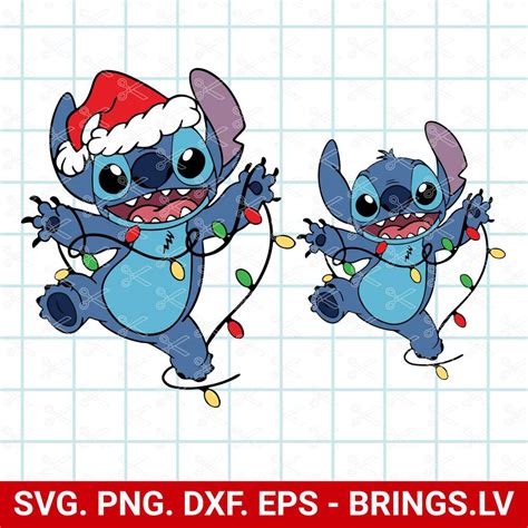 Stitch Santa Christmas Svg Christmas Svg Cut Files For Cricut