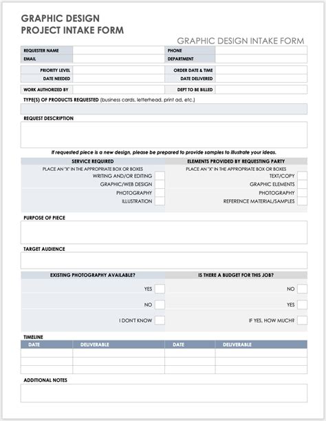 Free Project Intake Forms And Templates Smartsheet