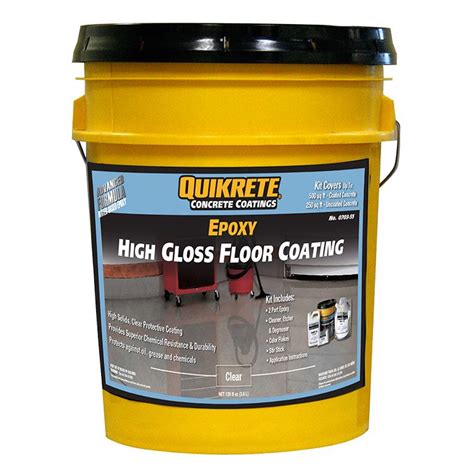 Quikrete Garage Floor 2 Part Epoxy Clear High Gloss Kit Diy Flooring
