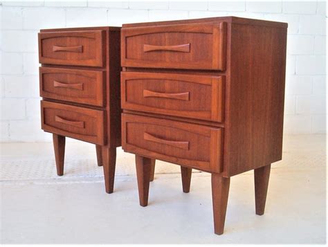 Pair Vintage Teak 1960s Bedside Tables Parker Era Berryman Furniture