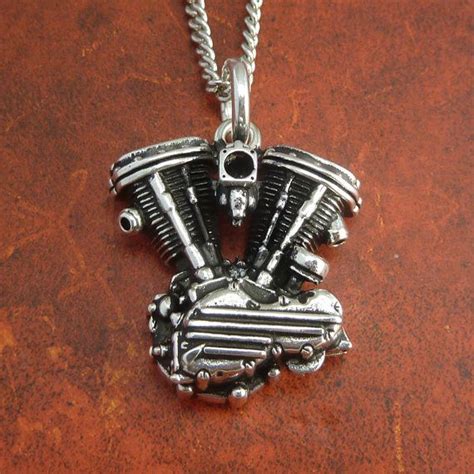 $39.99 harley davidson motorcycles black faceted bead 16 necklace shield pendant. Sterling Silver Motorcycle Engine Necklace Pendant ...