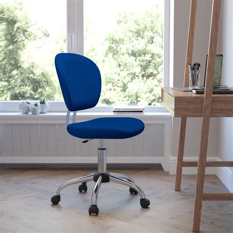 Flash Furniture Mid Back Blue Mesh Padded Swivel Task Office Chair With