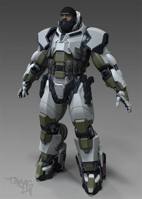 Artstation Sci Fi Dude Tyler Bronis Battle Suit Battle Armor Armor