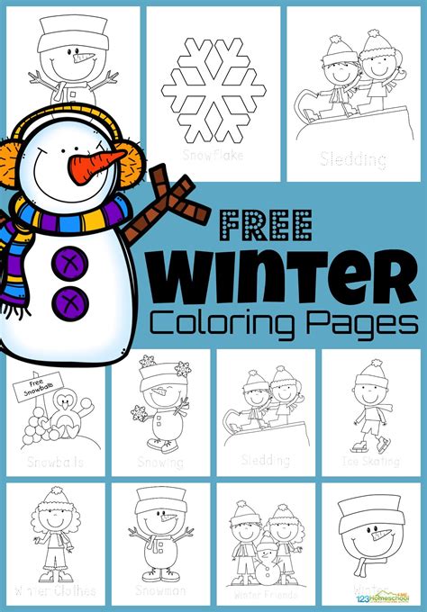 ️ Free Winter Coloring Pages