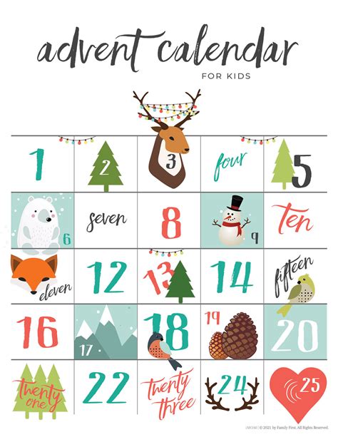Printable Advent Calendar 2020