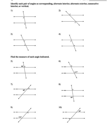 Solved Identify Each Pair Of Angles As Corresponding Alternate
