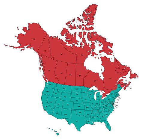 United States Map Including Canada