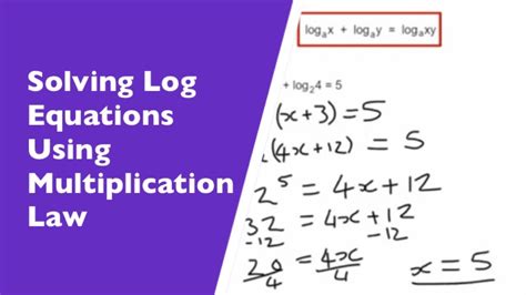 How To Solve Logarithm Equations Using The Multiplication Law Of Logs