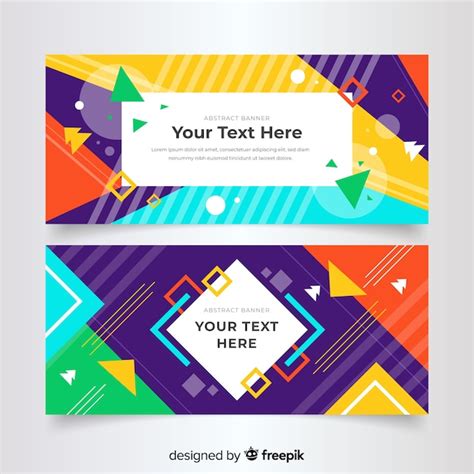 Abstract Geometric Colorful Banner Template Vector Free Download
