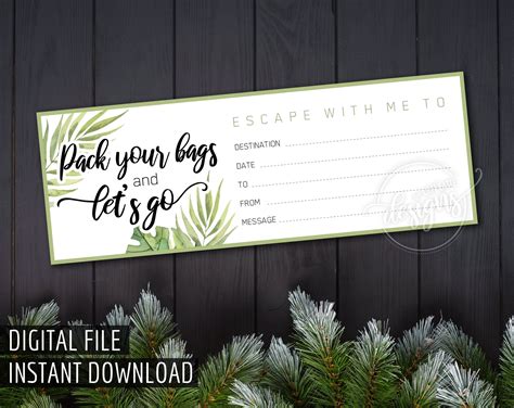 Maybe you would like to learn more about one of these? TRAVEL GIFT Certificate Printable, Christmas Gift Coupon, Gift of Travel, Instan… in 2020 ...