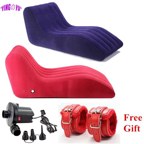 Lhy1 Sex Inflatable Sofa Bed Velvet Soft Living Room Sofa Chair Adult Games Couple Erotic Toys