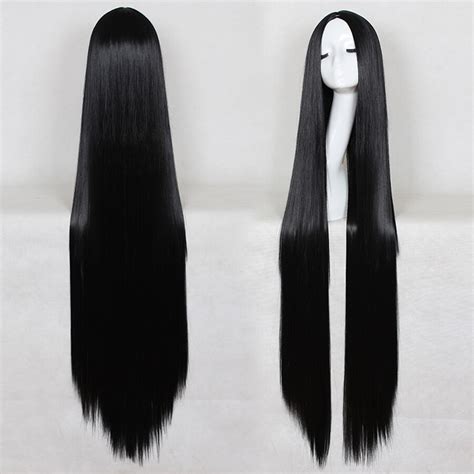 39inch 31inch synthetic wig long black hair cosplay supia yisol anime heat resiatance fiber good