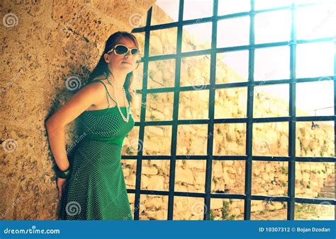 Girl Near Prison Bars Stock Photo Image Of Inside Barred