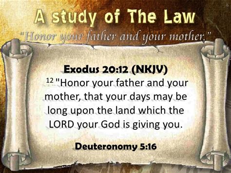 Honor Your Father And Your Mother The Fifth Commandment Lesson F