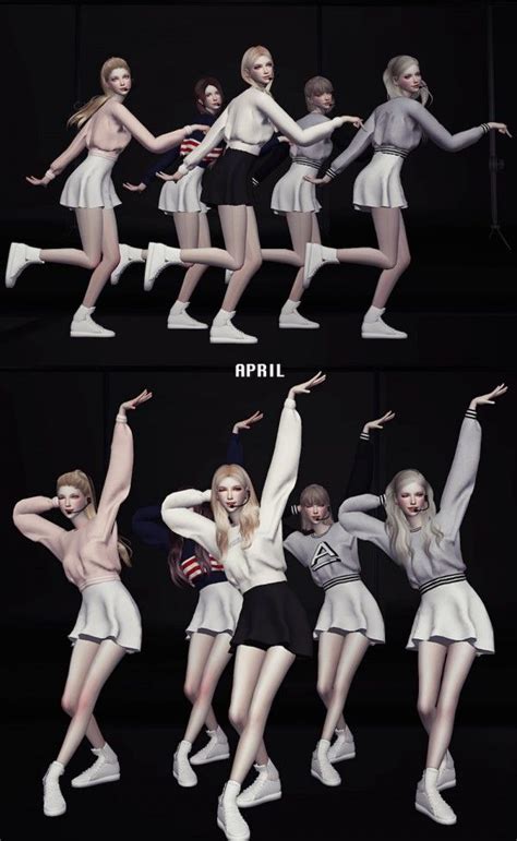 Flower Chamber Kpop Girls Groups Dance Postures Set V1 Sims 4