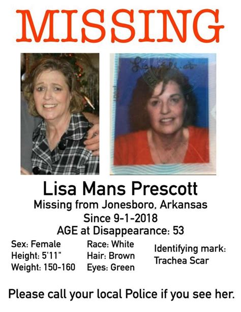 Lisa Mans Prescott Goes Missing From Arkansas Wearing Her Pajamas