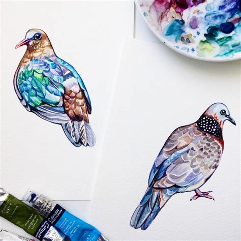 Holly Exley Illustration On Instagram “beautiful Doves Loving