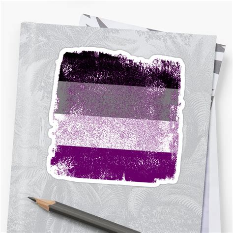 Distressed Asexual Pride Flag Sticker By Emceefrodis Redbubble