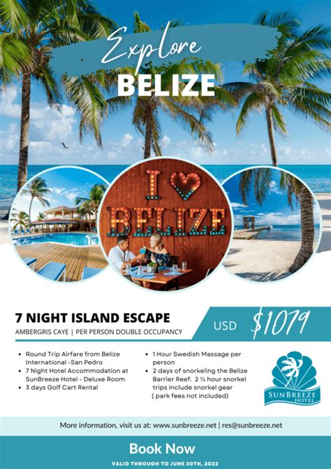 Belize 7 Night Island Escape Sunbreeze Hotel