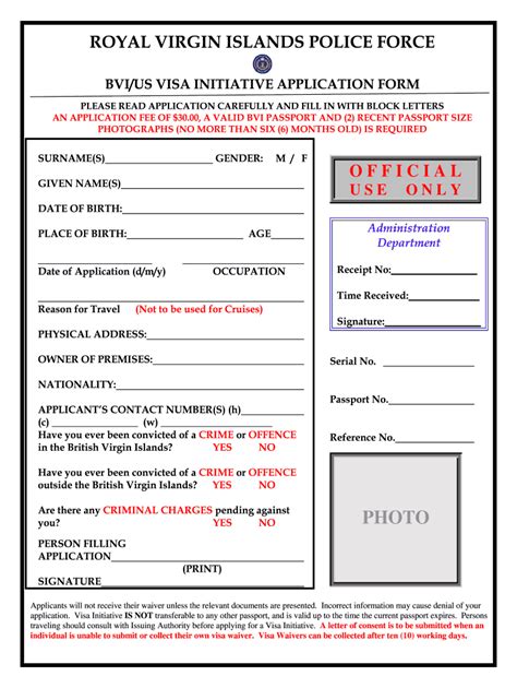 Fillable Online Bvi Visa Application Form Fill Out And Sign Printable