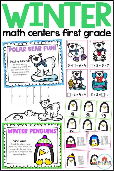 Make Learning Fun With These Winter Math Centers For First Grade And