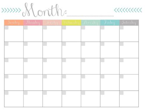 Blank Calander Template Awesome Printable Blank Monthly Calendar Wi