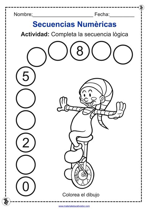 Cuadernillo Secuencias Numéricas Para Preescolar Resuelve Y Colorea