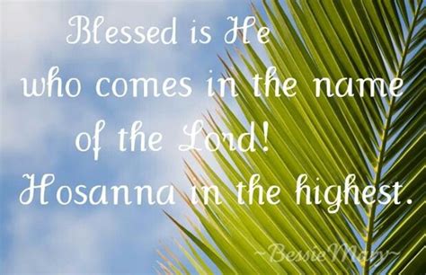 Blessed Is He Who Comes In The Name Of The Lord Hosanna In The Highest