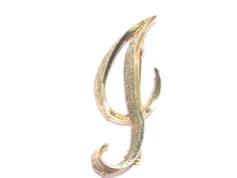 Vintage Mamselle Initial J Letter Brooch Pin Goldtone Signed Vintage Jewelry Brooch Vintage
