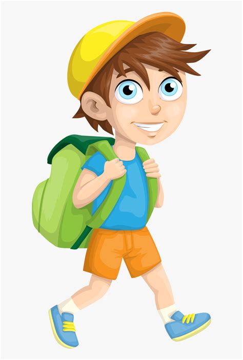 Kid With Backpack Cartoon
