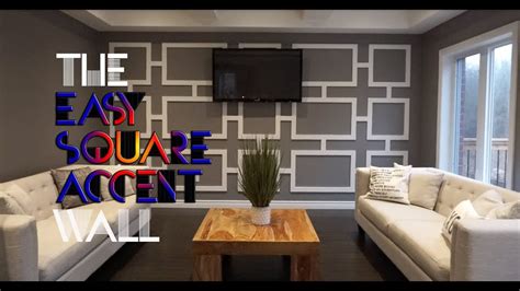 Simply install the wood trim with a finish nail gun. DIY Square Accent Wall For Under $100 - YouTube