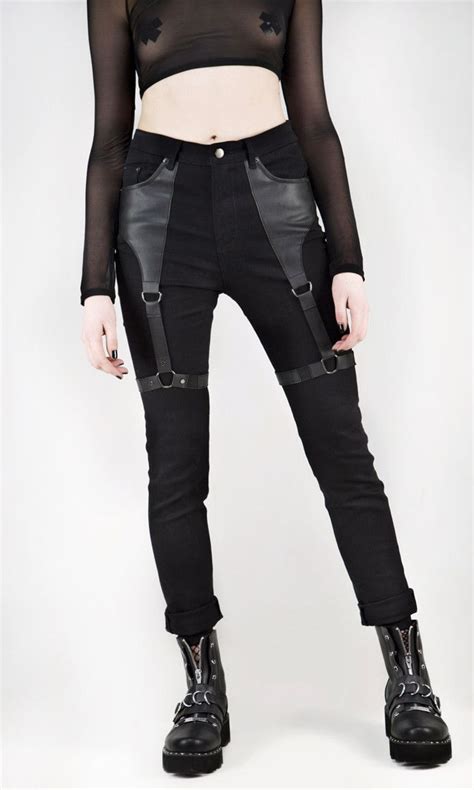 Harness Jeans Disturbiaclothing Disturbia Goth Alien Goth Occult Grunge Alternative
