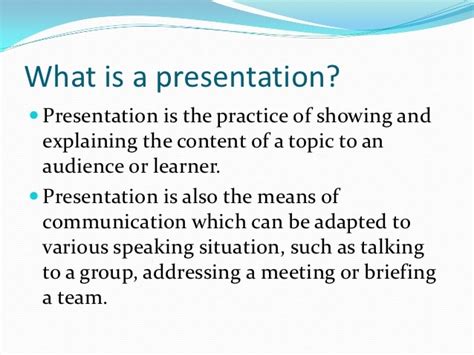 What is a presentation