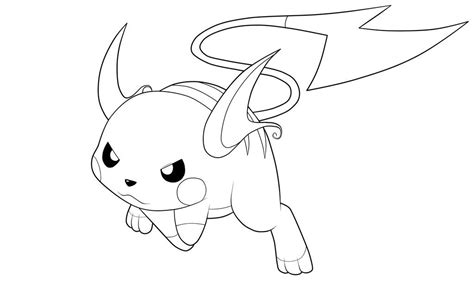 Raichu Lineart By Moxie D On Deviantart Pokemon Coloring Pages