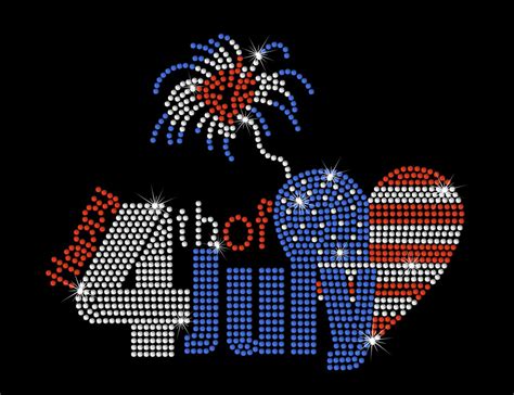 Happy 4th Of July Fireworks Usa United States Heart American