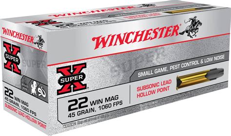 Winchester Ammo X22msub Super X 22 Mag 45 Gr Jacketed Hollow Point Jhp