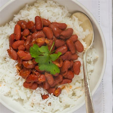 (in puerto rico, it is traditional to serve rice and beans with almost every meal, but mainly with pork chops (cooked with a little sofrito and adobo seasoning) on the side). Puerto Rican Red Beans and Rice Recipe - Emily Farris ...